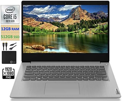 Lenovo 2021 Legújabb IdeaPad 3 14 FHD Képernyő Laptop, Intel Quad-Core i5-1035G1 Akár 3,6 GHz-es (Ütés i7-8550U), 12GB DDR4