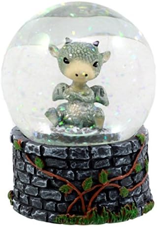 Ebros Ajándék Kis Gyűjthető Szeszélyes Durcás Baby Dragon Víz Globe Figura, akinek Csillog A 3,5 H Hógömb