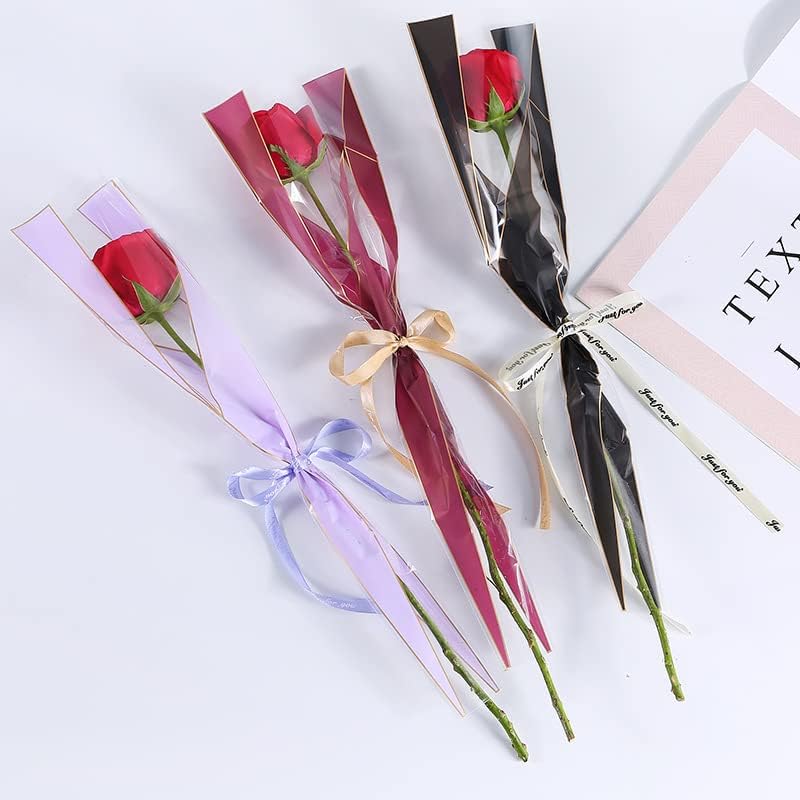 150 Számít, hogy Egyetlen Virág Csomagolópapír Rózsa Csomagolás Zsák,3 Színben Rózsa Csokor Virág Vízálló Ujja Táska,Virágüzlet,