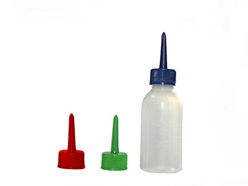 Készlet 4 henna Applikátor palack 0.3 mm, 0,5 mm, 0,7 mm műanyag tippek