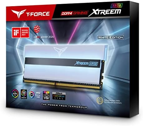 TEAMGROUP T-Force Xtreem ARGB 3600MHz CL18 64 gb-os (2x32GB) PC4-28800 Dual Channel DDR4 DRAM-Asztali Játék Memória Ram (Fehér)