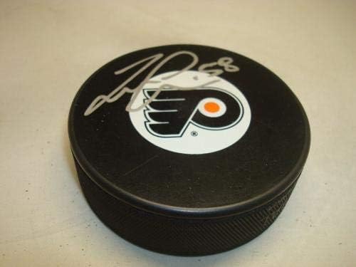 Taylor Leier Aláírt Philadelphia Flyers Jégkorong Dedikált 1A - Dedikált NHL Korong