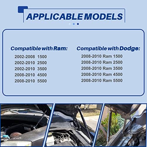OTUAYAUTO Első Hood Struts - Csere Dodge Ram 1500 2500 3500 4500 5500 Lift Támogatás - illik 2002-2010 Járművek, 55276321AC