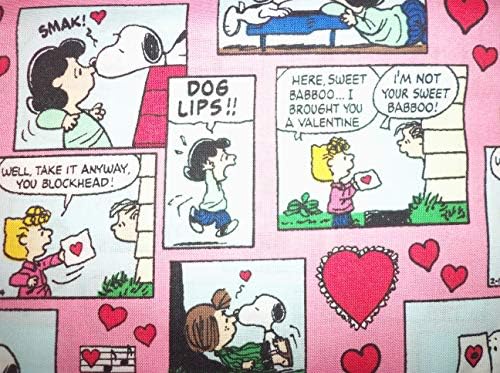 Mogyoró Snoopy Valentin Szövet Szívek Képregény Charlie Brown & Friends Rózsaszín által Értékesített A Kövér Negyed (18 X