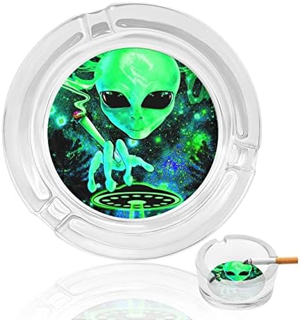 A dohányzás Földönkívüliek UFO Üveg Hamutartót Cigaretta, Szivar, Klasszikus Kerek Tiszta Kristály Hamutartó