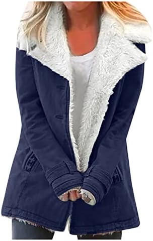 Női Őszi Téli Plusz Polár Meleg Kabát Alkalmi Hosszú Ujjú Slim Fit Kabát Maximum Klasszikus Hajtóka Vaskos Gomb Le Outwear