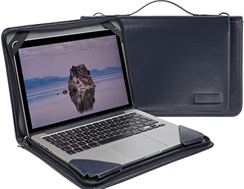 Broonel Kék Bőr Laptop Messenger Esetben - Kompatibilis HP Chromebook x360 13b-ca0002sa Full-HD Átalakítható Laptop