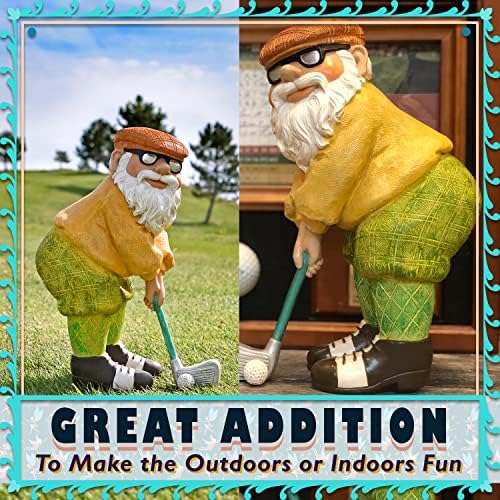 Gally & Virág A Nagy Golf Gnome 9 Gnómok Dekoráció A Mini Gnómok Kézzel Festett Kerti Törpe - Golf Kerti Törpe Ajándékok