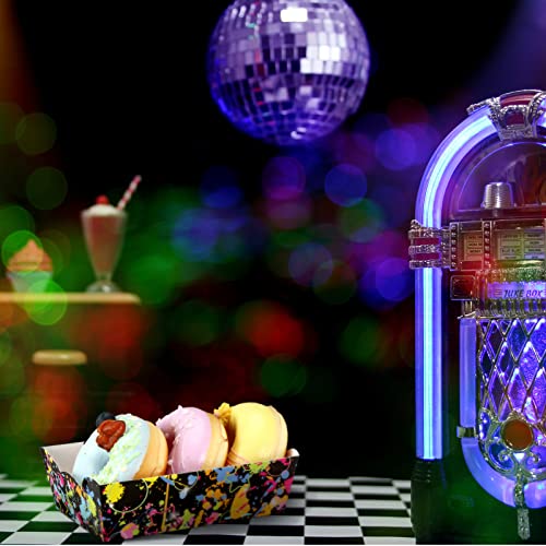 60 Csomag Neon Party Kellékek Meghatározott Neon Szülinapi Dekoráció, Eldobható Papír Tálcát Ételt Felszolgáló Tálca Papír