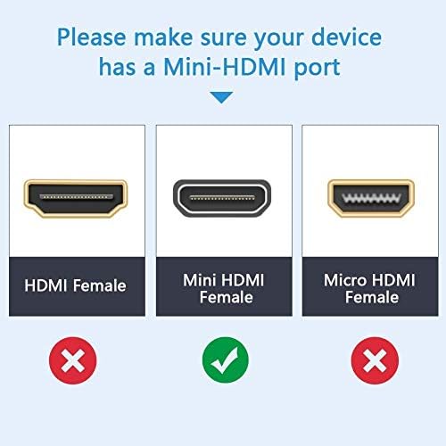 Eonvic Mini HDMI-HDMI Spirál Kábel Bal Szög Támogatja a 1080P Full HD, Sony CX7 SR7E