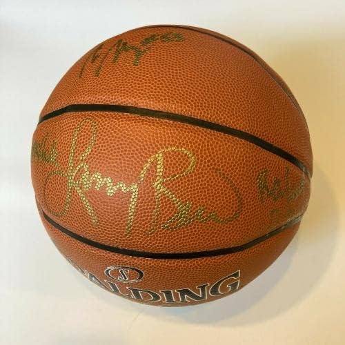 1980-81 Boston Celtics NBA Bajnok Csapat Aláírt Kosárlabda PSA DNS & SZÖVETSÉG COA - Dedikált Kosárlabda