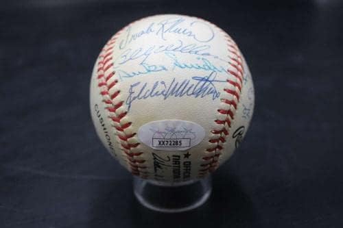 Hall Of Fame Aláírt Onl Baseball Autogramot Carter/morgan +17 Szövetség Loa D5843 - Dedikált Baseball