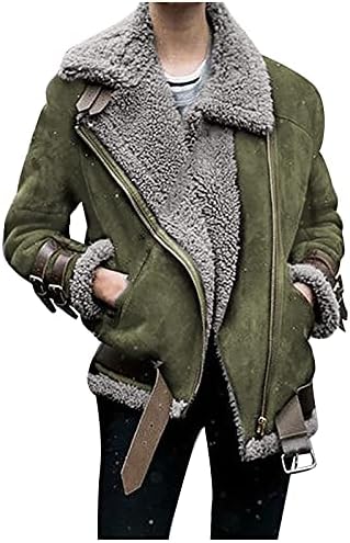 OVERMAL Téli Nők Ál Polár Kabát Outwear Meleg Hajtóka Motoros Motoros Kabát
