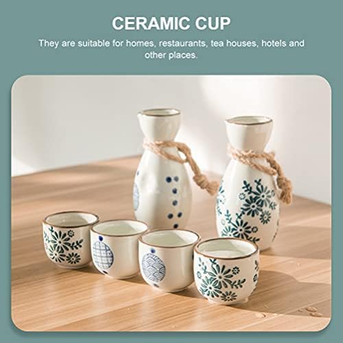 HEMOTON Kávés Bögre Készlet Kína Készlet 1 Készlet Japán Szaké Meghatározott Porcelán Kedvéért Tokkuri Üveg Lőtt Csésze Drinkware