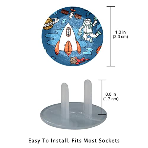 24 Pack Űrhajó Idegen Bolygón Rakéta Outlet Fedezi a Baba Biztonságáról | Biztonságos Elektromos Plug Védelmezők | Erős Biztonsági