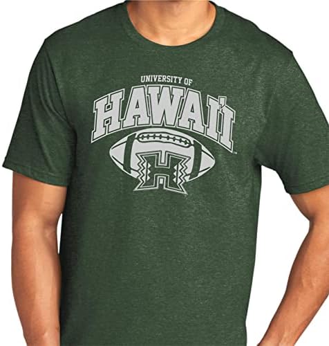 Throwbackmax a Hawaii Egyetem Szivárvány Harcosok 'Klasszikus Labdarúgó-Premium Tri-Keverék Póló - Zöld Heather