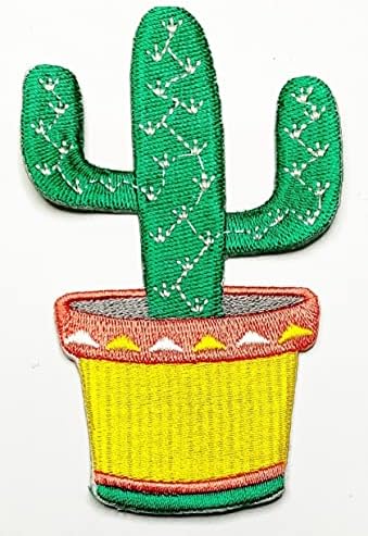 Kleenplus 3pcs. Kaktusz Sárga Fű Rajzfilm Varrni Vas a Patch Hímzett Applied Kézműves Kézzel készített Ruhák Ruha Növény
