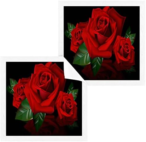 ALAZA Törlőruhát Meghatározott Vörös Rózsa(16) - Csomag 6 , Pamut, Arc, Ruha, Erősen Nedvszívó, Puha Érzem, Ujjbeggyel Törölköző(226cr8f)