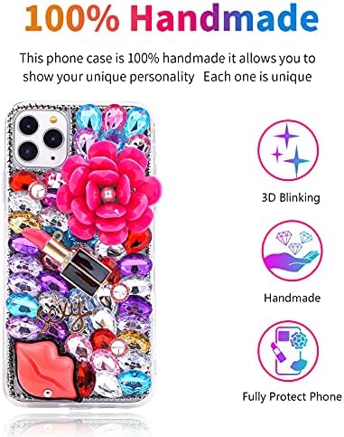 Awsaccy Kompatibilis az iPhone 12 Pro Max Esetben Aranyos Csillogás a Nők, Lányok Egyedi, Kézzel készített 3D Bling Kristály