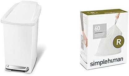 simplehuman 10 liter slim lépés fehér műanyag + kód R 60 pack bélésű