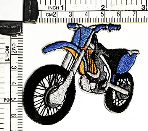 Kleenplus Motorkerékpár Varrni Vas a Hímzett Foltok Rajzfilm Kék Motor Motorkerékpár Sport Motoros Off Road Matrica Kézműves