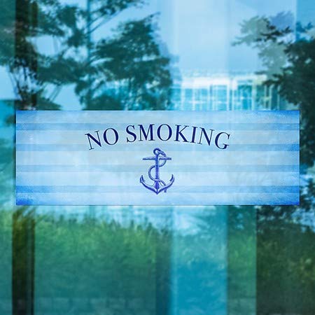 CGSignLab | Nem Dohányzó -Tengeri Csíkos Ablak Ragaszkodnak | 36x12