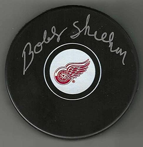 Bobby Sheehan Aláírt Detroit Red Wings Puck - Dedikált NHL Korong