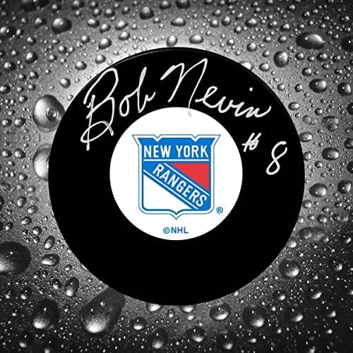 Bob Nevin New York Rangers Eredeti 6 Dedikált Puck - Dedikált NHL Korong