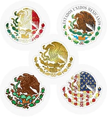 5 db Calcomanias Escudo Mexikói Aguila, 2 cm - Mexikói Sas Matricát Kemény Kalap, Escudo Pajzs Matrica