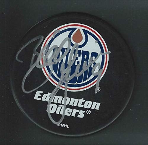 Bill Guerin Aláírt Edmonton Oilers Szuvenír Puck - Dedikált NHL Korong