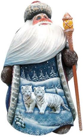 Játékos Hó a Mikulás, Woodcarved Figura által G. DeBrekht 8214880
