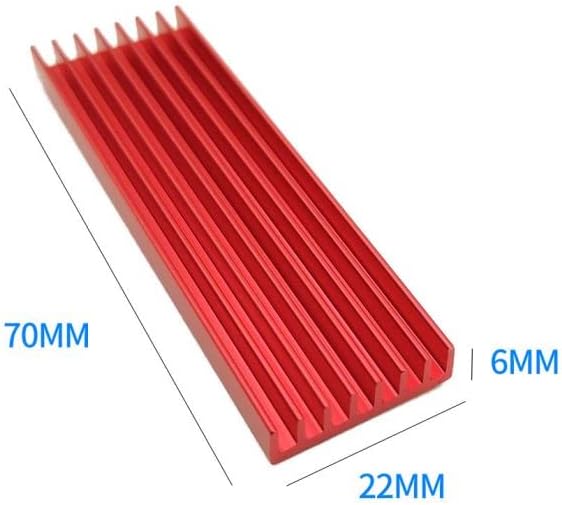 JMT M. 2 ssd Merevlemez Alumínium hűtőborda 6mm az NGFF NVME PCIE 2280 SSD Solid State Drive (15pcs-Piros)