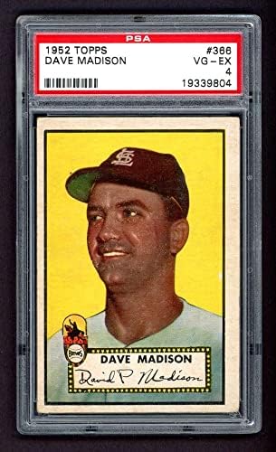 1952 Topps 366 Dave Madison St. Louis Browns (Baseball Kártya) PSA a PSA 4.00 Browns