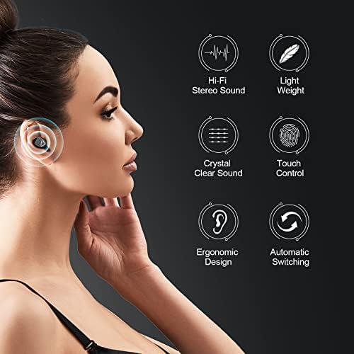 Vezeték nélküli Fülhallgató, Bluetooth 5.2 Fejhallgató Vezeték nélküli Töltés Esetben 1200mAh-60Hrs lejátszási Idő-mobiltelefon
