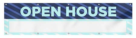CGSignLab | Nyitott Ház -Kék Csíkos a Szél-Vízálló-Kültéri Mesh Vinil Banner | 8'x2'