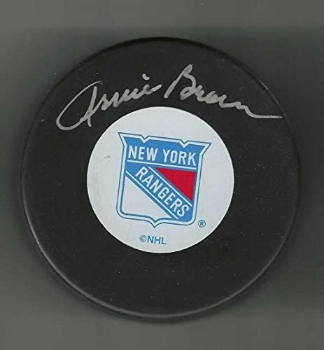 Arnie Barna Aláírt New York Rangers Puck - Dedikált NHL Korong