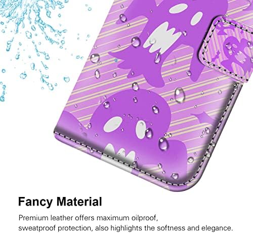 DAFEI Pénztárca tok iPhone 13 Pro Max a Tervező Halloween Rózsaszín Szellem Minta PU Bőr Flip Tok ID&hitelkártyák Zsebében