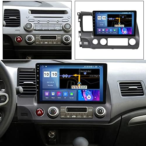 9 Hüvelykes Android Autó Sztereó Dupla Din Honda Civic 2005-2012 Érintőképernyő autórádió Vezeték nélküli Carplay Android