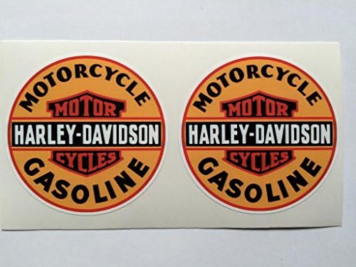 2 Harley Davidson Vintage Stílusú Benzin, Narancssárga Meghalni Vágott Matricák
