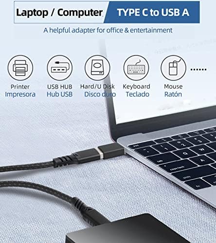 EZColoris 2 Csomag USB C OTG Adapter - USBC 3.2 10Gbps Gyors Adatátvitel Adapter USB-Férfi C-USB Női Csatlakozó Prémium Fém