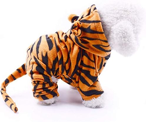 Jalin Pet Tigris Jelmez Aranyos, meg Vicces Ruhák, Macskák, Kutyák Halloween Ruhát, Pulcsikat a Puppys, valamint Cica (Közepes,Tigris)