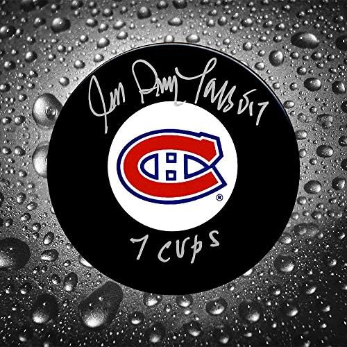 Jean Talbotnak Montreal Canadiens 7 Csésze Dedikált Puck - Dedikált NHL Korong