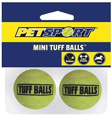 PetSport Mini Tufa Golyó Kutya Játékok, 1.5 Inch, Tartós Tenisz Labdák, Kis Játék Fajták (2 Csomag)
