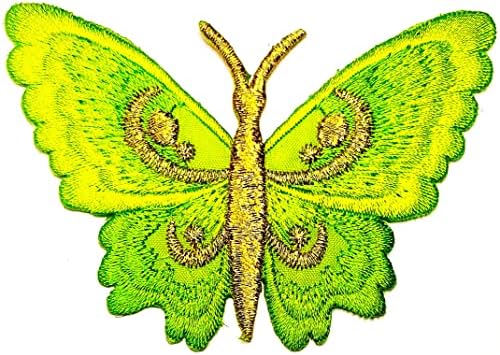 Kleenplus Zöld Pillangó Javítás Pillangó Szép Színes Rajzfilm Hímzett Applied Kézműves Kézzel készített Baba Gyerek Lány