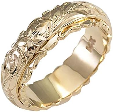 A sárga Arany Kézi Gravír Plumeria Lapozzunk Zenekar Gyűrű Antik Stílusú Metszetek Esküvői Zenekar a Nők