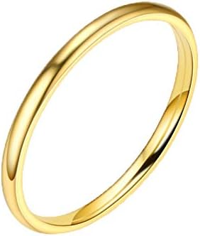 A nők Rozsdamentes Acél 1 MM Vékony Midi Magasító Gyűrű Női Divat, Sima Zenekar Comfort Fit jegygyűrű, Gyűrű