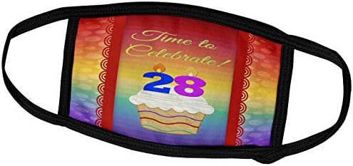 3dRose Beverly Turner Szülinapi Meghívó Tervezés - Cupcake, Gyertyák Száma, Ideje, Ünnepelni 28 Éves Meghívó - Álarcok (fm_244877_3)