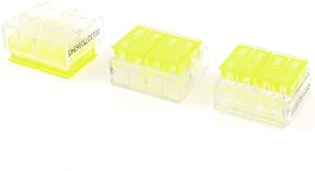 X-mosás ragályos 3 Db Műanyag 1.5-2.5mm2 4 Pozíció a-Bilincs Vezeték Csatlakozó Világos Sárga(3 piezas de plástico 1.5-2.5mm2