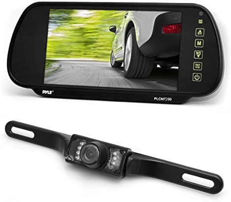 Pyle Biztonsági Autó Kamera & Visszapillantó Tükör Monitor Képernyő Rendszer-Parkoló & Fordított Biztonsági Távolság Skála