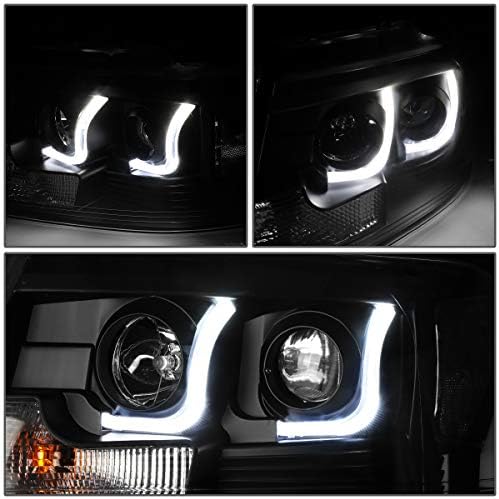 Dual LED DRL L-Bár Projektor Fekete Világos Sarok Fényszóró+Szerszám Készlet Kompatibilis a Ford F-150 Lincoln Mark LT 04-08